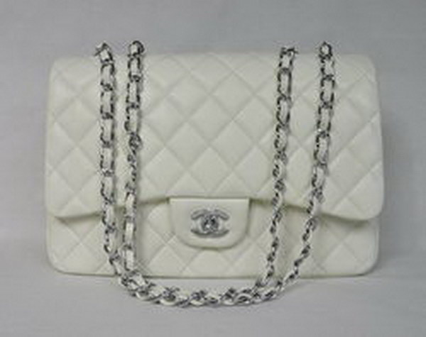 7A Replica Chanel Jumbo A28600 Beige Lambskin Leather with Silver Hardware